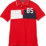 Colourblock Flag 85 Polo (Kids) - Blush Red