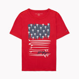 Sensory Stars & Stripes Tee (Kids) - Apple Red