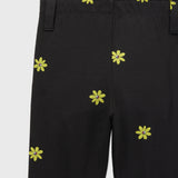 Flower Print Legging (Girls) - Black