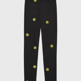 Flower Print Legging (Girls) - Black