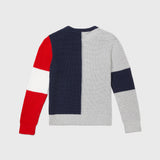 Colourblock Sweater (Kids) - Grey Heather