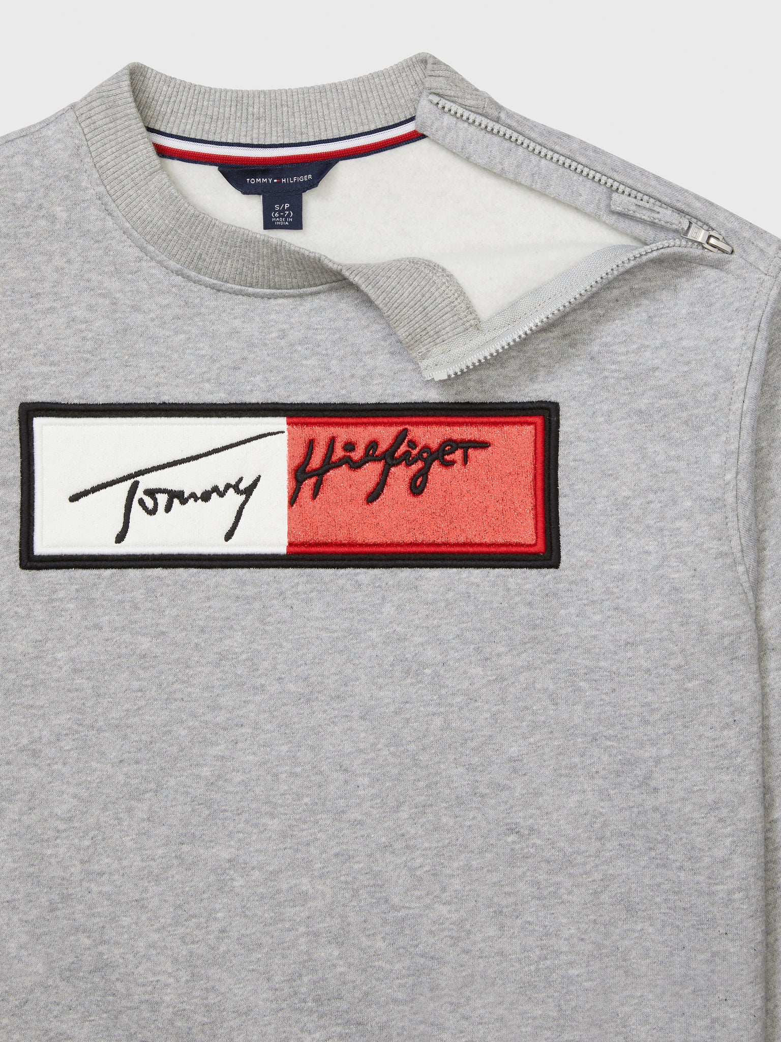 Tommy Flag Sweatshirt (Girls) - Grey