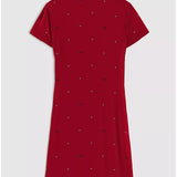 Motif Zip Polo Dress (Womens) - Primary Red