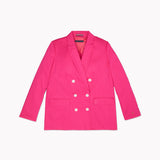 Cotton Linen Blazer - Pink Passion