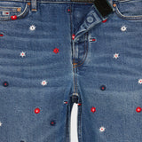 Embroidery Mom Fit Jean (Womens) - Medium Wash