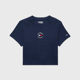 Cropped Tommy Tee (Womens) - Cobalt Saphire