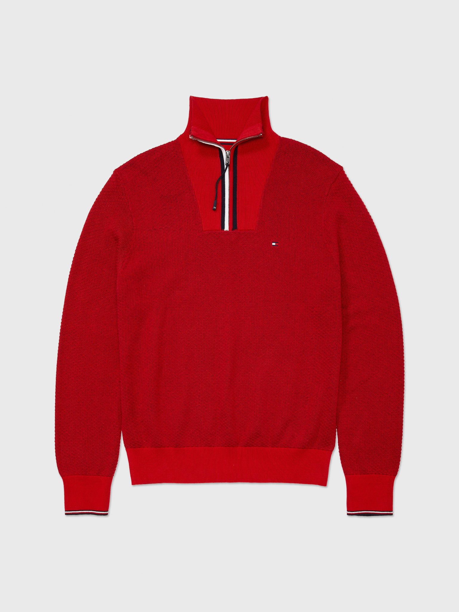 Manhanttan Quarter Zip Sweater (Mens) - Primary Red