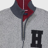 Varsity Quarter Zip Sweater (Mens) - Grey Heather