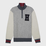 Varsity Quarter Zip Sweater (Mens) - Grey Heather