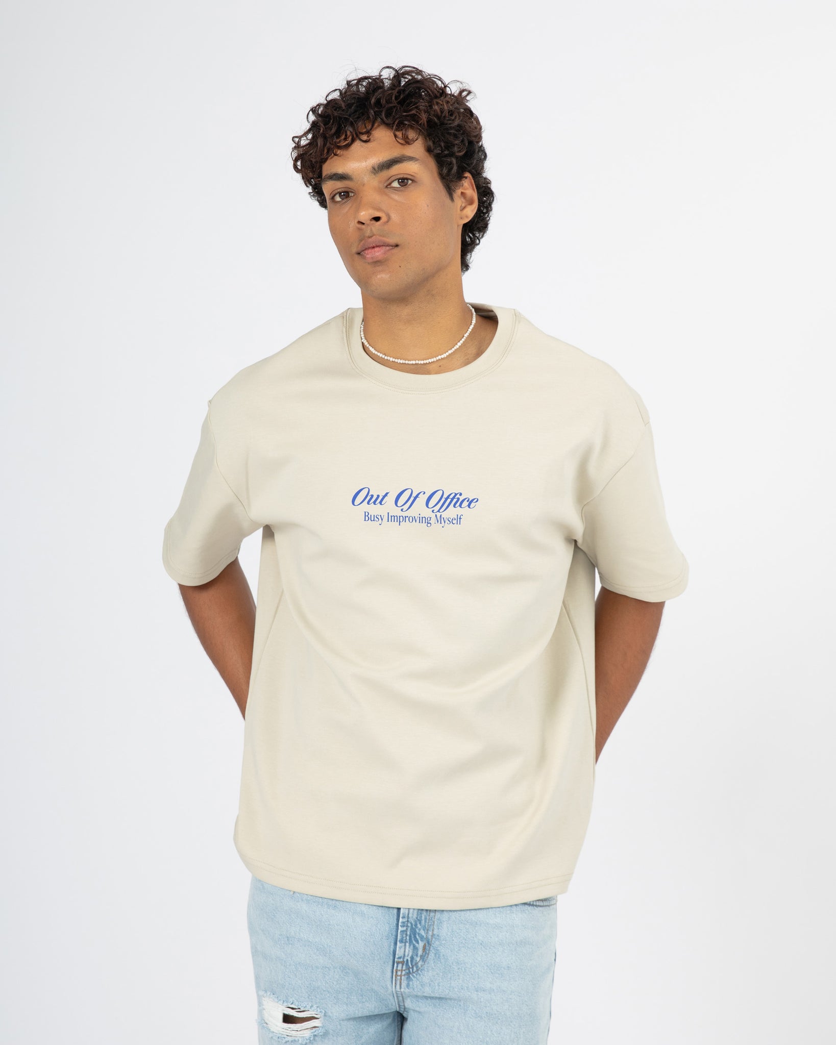 Out Of Office Tee - Pebble