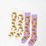 Everyday Knee-High Seamless Feel Socks 4 Pack (Kids) - Rainbows