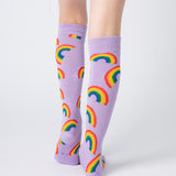 Everyday Knee-High Seamless Feel Socks (Kids) - Purple Rainbow