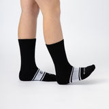 Active Crew Seamless Feel Socks 4 Pack (Kids) - Black