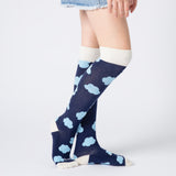 Everyday Knee-High Seamless Feel Socks 4 Pack (Kids) - Clouds & Rainbows