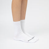 Loose Top Crew Seamless Feel Sock 4 Pack (Adults) - White