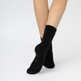 Loose Top Crew Seamless Feel Sock 4 Pack (Adults) - Black
