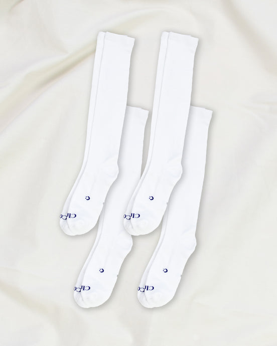 Everyday Knee-High Seamless Feel Sock 4 Pack (Adults) - White