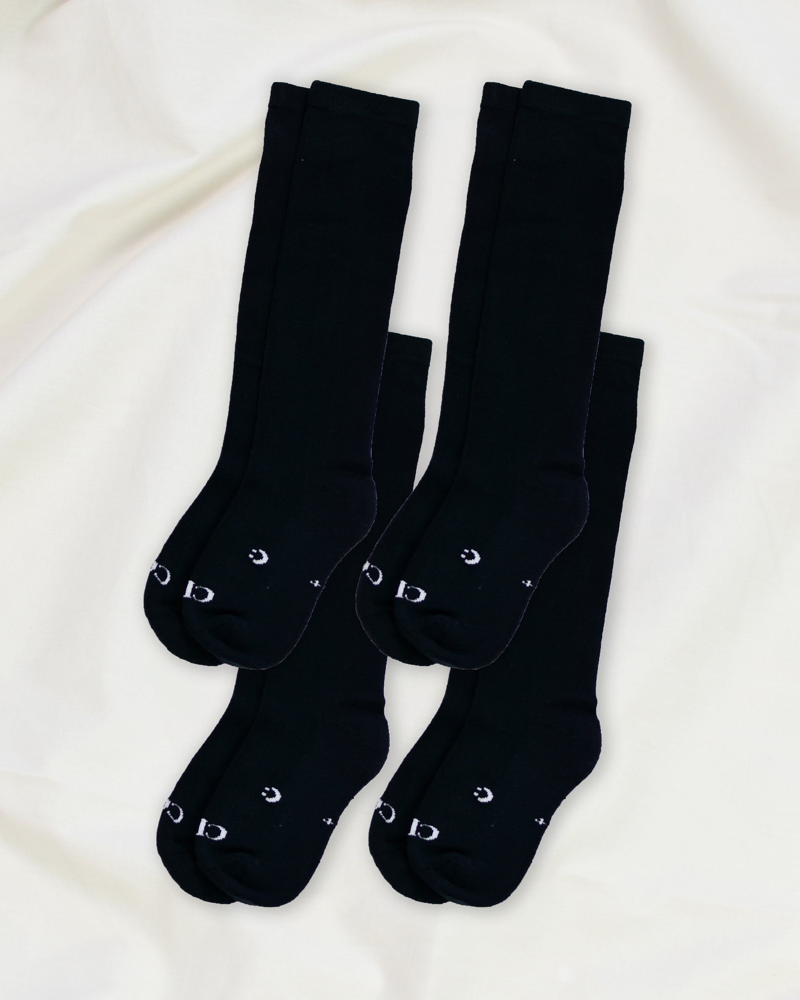 Everyday Knee-High Seamless Feel Socks 4 Pack (Kids) - Black