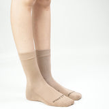 Loose Top Crew Seamless Feel Sock 4 Pack (Adults) - Clay