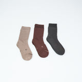 Loose Top Crew Seamless Feel Sock 3 Pack (Adults) - Neutrals