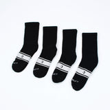 Active Crew Seamless Feel Socks 4 Pack (Kids) - Black