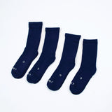 Everyday Crew Seamless Feel Socks 4 Pack (Kids) - Midnight Blue
