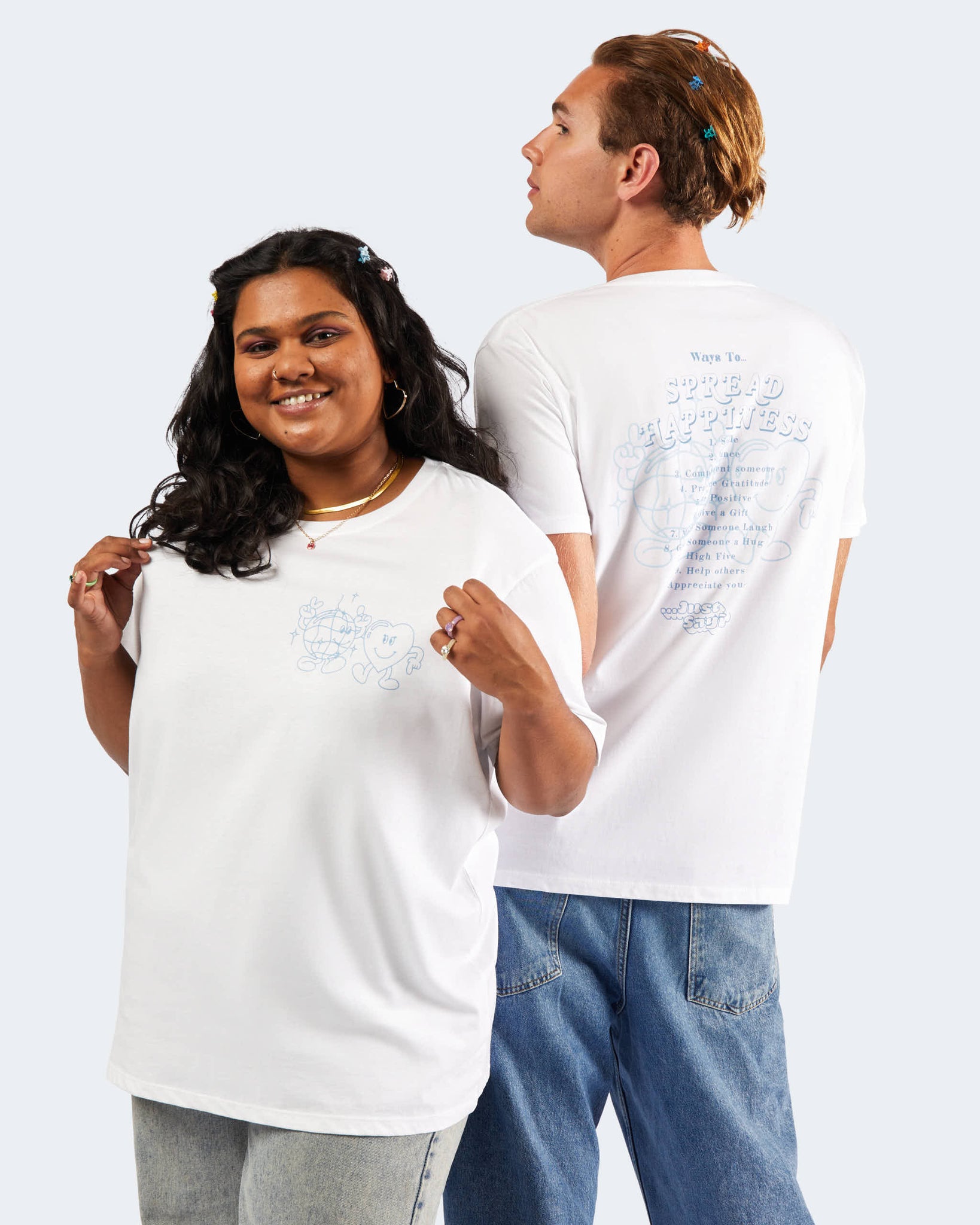 Ways To Spread Happiness Tee - Blue