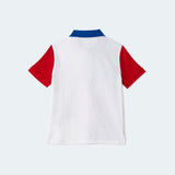 Boba Polo (Boys) - White/Blue/Grey