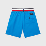 Drawstring Archive Swim Trunks (Kids) - Primary Blue