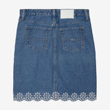 Scalloped Skirt (Womens) - Medium Wash