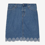 Scalloped Skirt (Womens) - Medium Wash