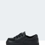 Low Rise Sneaker (Toddler) - Black to the Floor Faux Leather