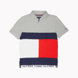 Colourblock Flag Polo (Kids) - Grey