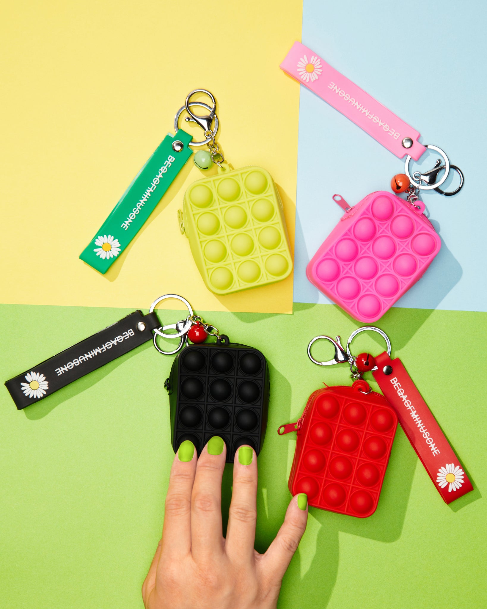 Bright Coin Purse Pop It With Keyring