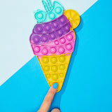 Blue Rainbow Ice Cream Cone Pop It