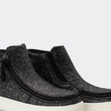 Mid Top Boot (Kids) - Black Glitter
