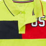 Colourblock Flag 85 Polo (Kids) - Neon Lawn