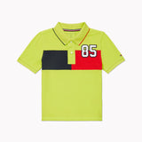 Colourblock Flag 85 Polo (Kids) - Neon Lawn