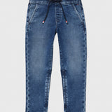 Pull On Blue Denim Jogger (Boys) - Sliga Blue