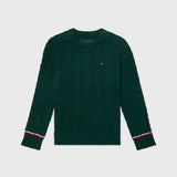 Cable Sweater (Kids) - Ornamental Green