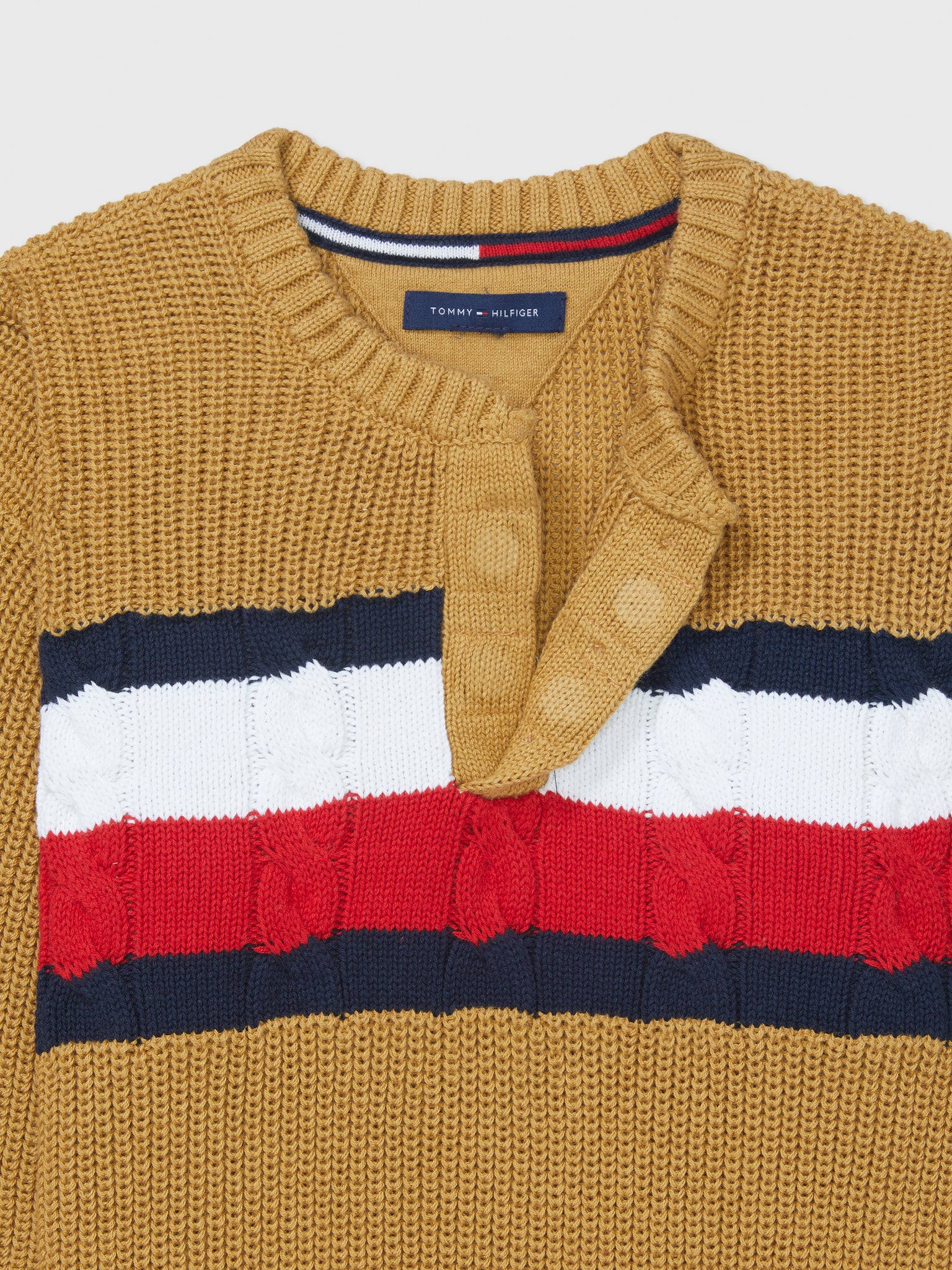 Flag Henley Sweater (Kids) - Mossy Green