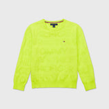 Tommy Jacquard Sweater (Kids) - Neo Lime