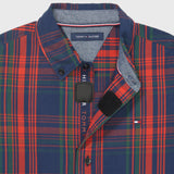 Classic Long Sleeve Check Shirt (Boys) - Foliage Green
