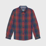 Classic Long Sleeve Check Shirt (Boys) - Foliage Green