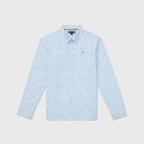 Micro Print Shirt (Boys) - Whimsical Blue