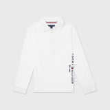 Signature Long Sleeve Polo (Boys) - Fresh White