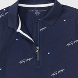 Logo Print Polo (Boys) - Cobalt Saphire