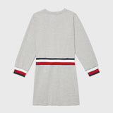 Port Access Stripe Knit Dress (Girls) - Grey