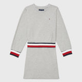 Port Access Stripe Knit Dress (Girls) - Grey