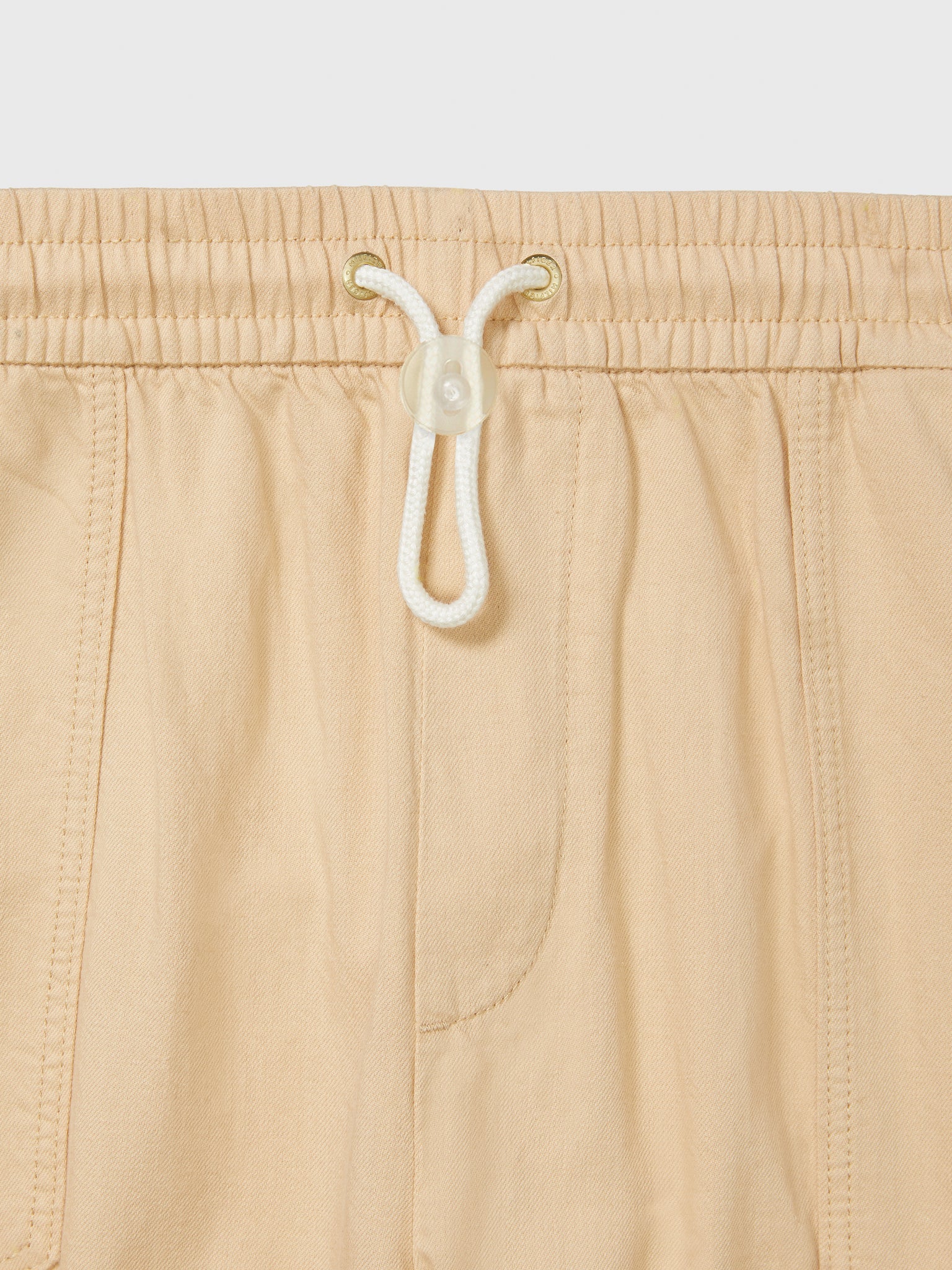 Cotton & Linen Drawstring Pant (Womens) - Beige